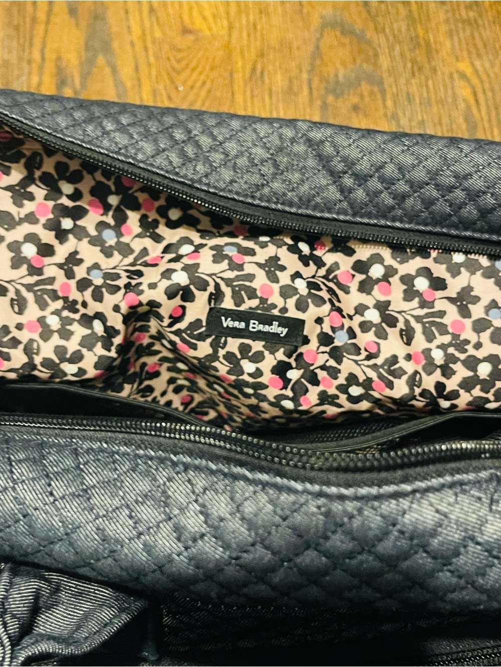 Vera Bradley   Casual  versatile travel Black Quilted Tote Bag women’s - Picture 6 of 13